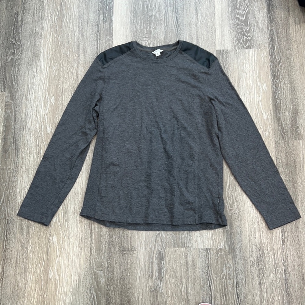 Calvin Klein Dark Grey Long Sleeve Top Ribbed Medium